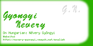 gyongyi nevery business card